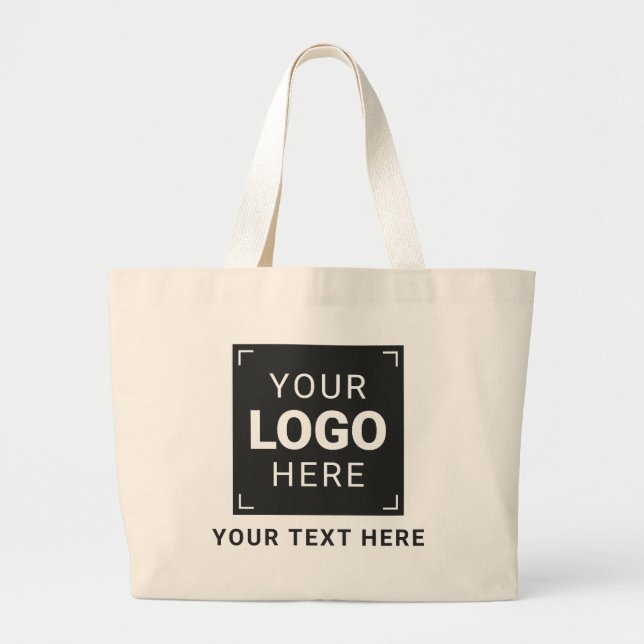 Brand Logo and Text Design Large Tote Bag (Front)