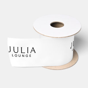 Brand Logo Name Pattern Modern Elegant Satin Ribbon