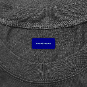Brand Name on Blue Rectangle Clothing Label