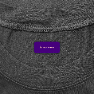 Brand Name on Purple Rectangle Clothing Label