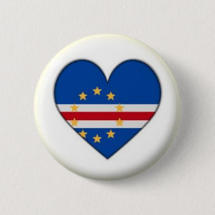 BRAND NEW!! - CAPE VERDE HEART PIN BACK BADGE