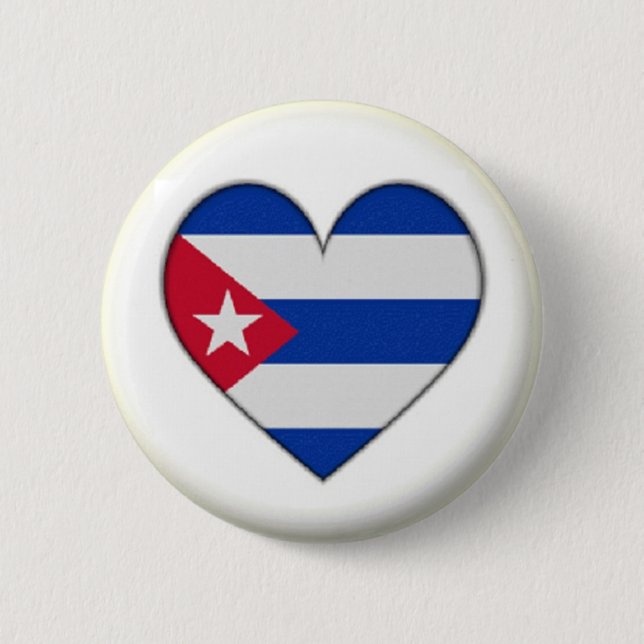 BRAND NEW!! - CUBA HEART PIN BACK BADGE (Front)