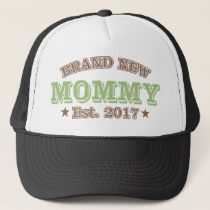 Brand New Mommy Est. 2017 (Green) Trucker Hat