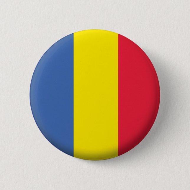 BRAND NEW!! - ROMANIA PIN BACK BADGE (Front)