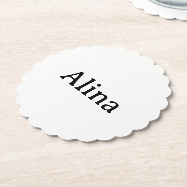 Brand Promotion 4" x 4" Scalloped Round Paper Coaster (Angled)