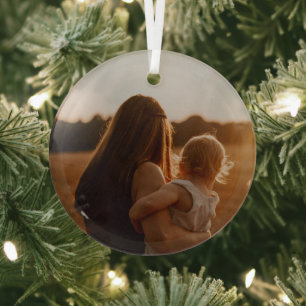 Brand Promotion Photo Glass Circle Ornament