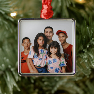 Brand Promotion Photo Premium Square Metal Ornament