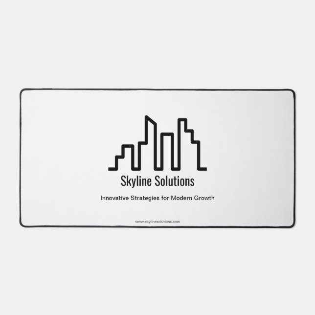 Branded Black and White Professional Desk Mat (Front)