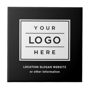 Branded Black Business Logo Decorative Tile