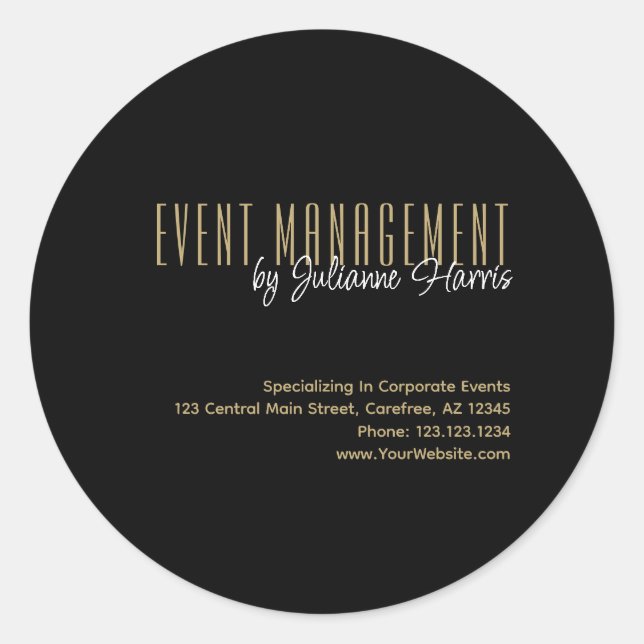 Branded Business Event Management Sticker (Front)