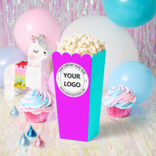 Branded Business Logo and Text Popcorn Box Example