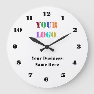 Branded Business Logo and Text Wall Clock Template
