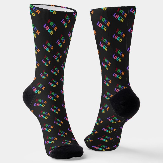 Branded Business Logo Promotional Socks Example (Angled)