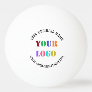 Branded Business Logo Text Ping Pong Ball Example