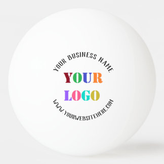 Branded Business Logo Text Ping Pong Ball Example