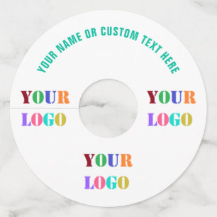 Branded Business Logo Text Wine Glass Tags Example