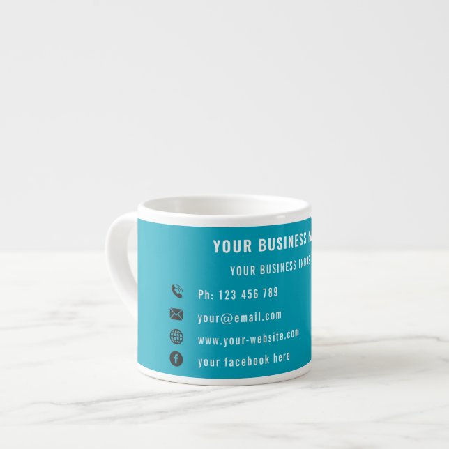Branded Business Promotional Espresso Mug Example (Front Left)