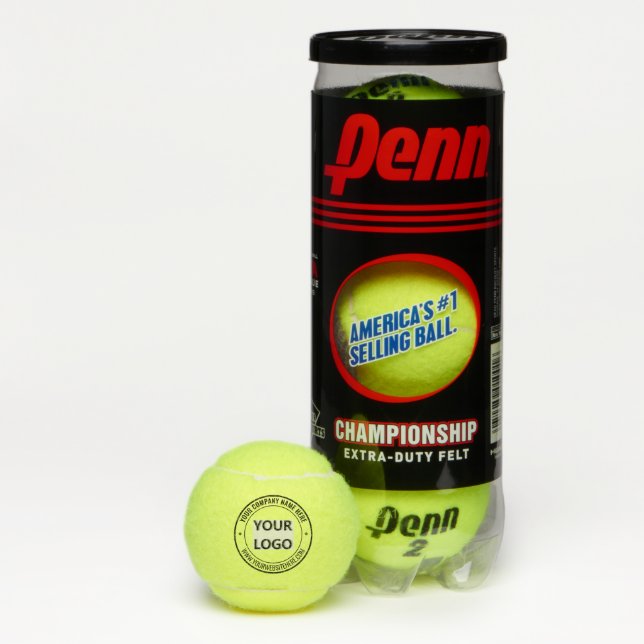 Branded Company Logo and Text Tennis Balls Example (Box)