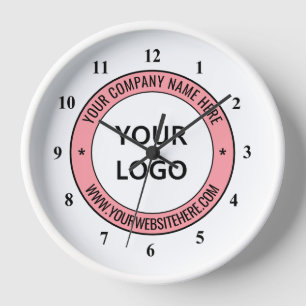 Branded Company Logo Clock Example Add Custom Text