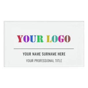 Branded Company Logo Info Busines Name Tag Example