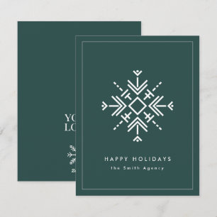 Branded Corporate Modern Snowflake Holiday Card
