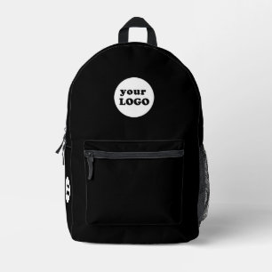 Branded Custom Business Logo Black Printed Backpack