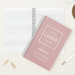 Branded Dusty Rose Business Logo Notebook
