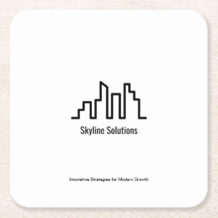 Branded Elegant Black and White Coasters Set of 6