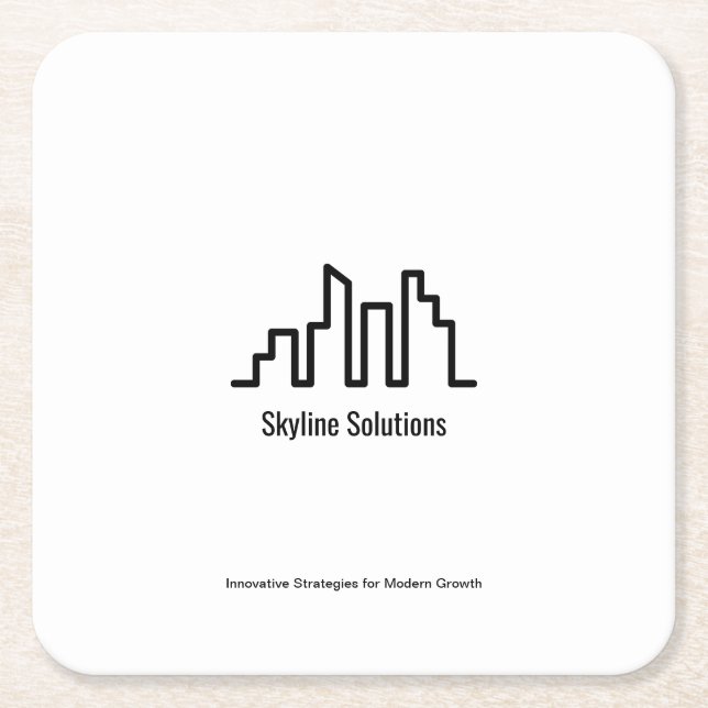 Branded Elegant Black and White Coasters Set of 6 (Front)