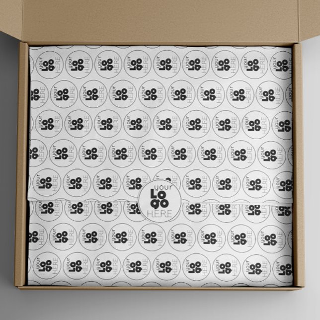 Branded Gift Wrap Custom Black Logo on White Tissue Paper (Creator Uploaded)