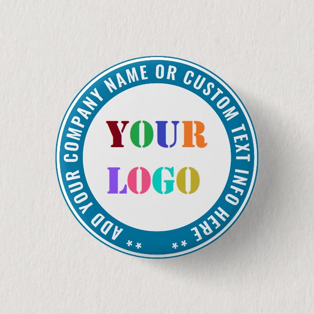 Branded Logo and Text Business Promotional Button (Front)