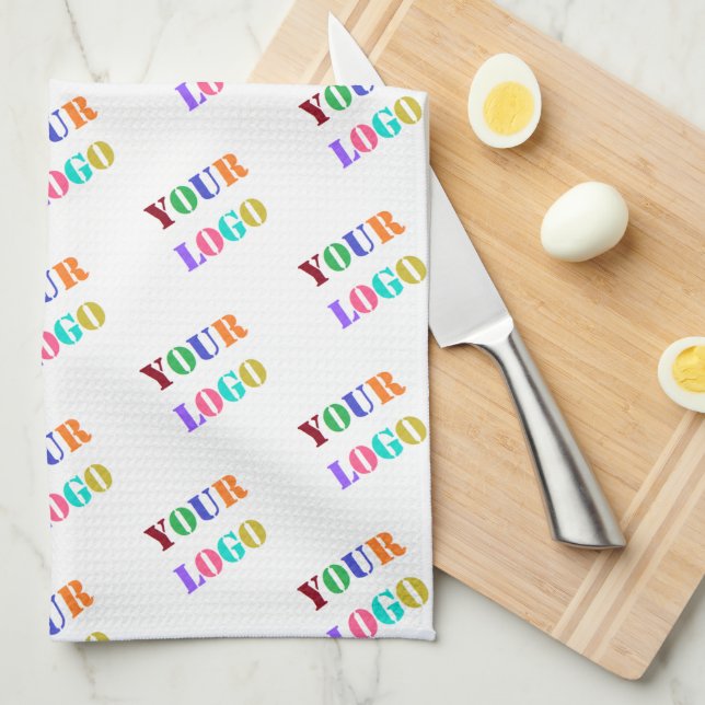 Branded Logo Business Kitchen Towel Example (Quarter Fold)
