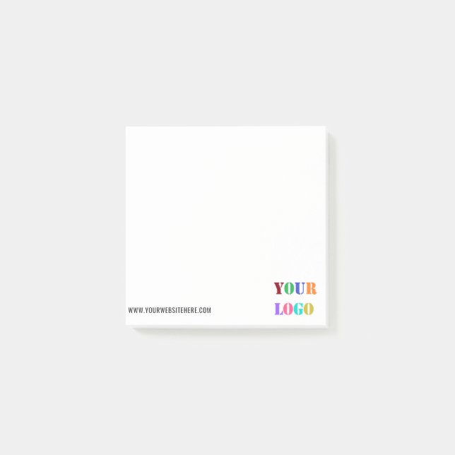 Branded Logo Text Business Post-it® Notes Example (Front)