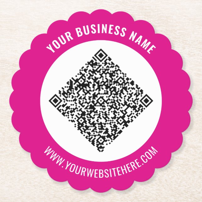Branded Promotional QR Code Paper Coasters Example (Front)