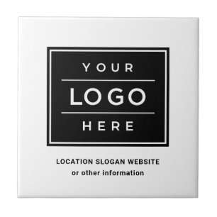 Branded White Business Logo Decorative Tile