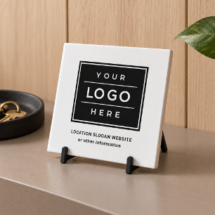 Branded White Business Logo Decorative Tile