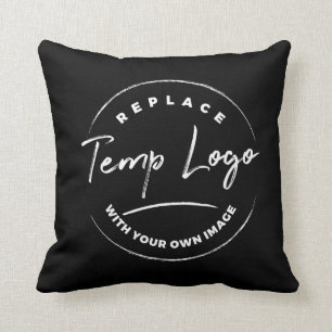 Branded with Your Corporate Logo on Black Throw Pillow