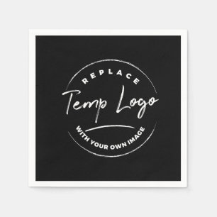 Branded with Your Corporate Logo or Image on Black Napkin