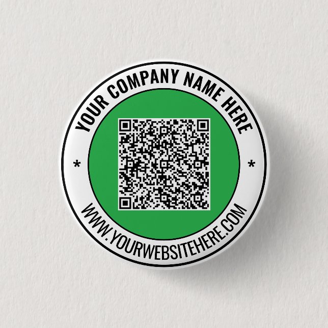 Branded Your Promotional Business QR Code Button (Front)