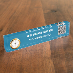 Branded Your QR Code and Custom Text Promotional Nameplate