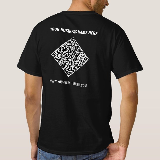 Branded Your QR Code and Text Promotional T-Shirt (Back)