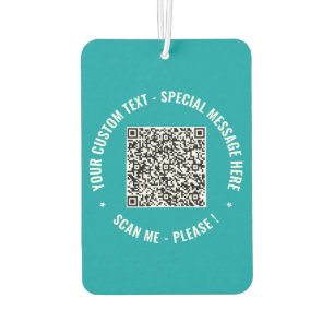 Branded Your QR Code Custom Text Car Air Freshener