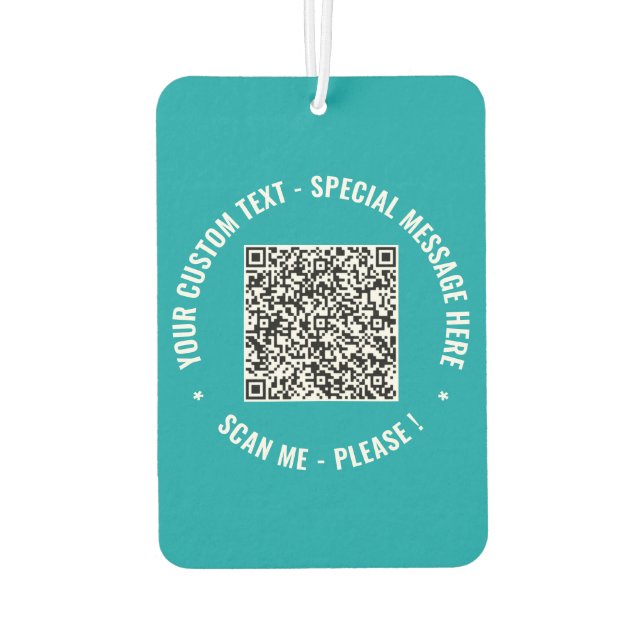 Branded Your QR Code Custom Text Car Air Freshener (Back)