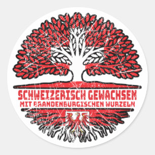 Brandenburg Brandenburgisch Schweizer Schweiz Baum Classic Round Sticker
