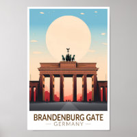 Brandenburg Gate Germany Travel Art Vintage