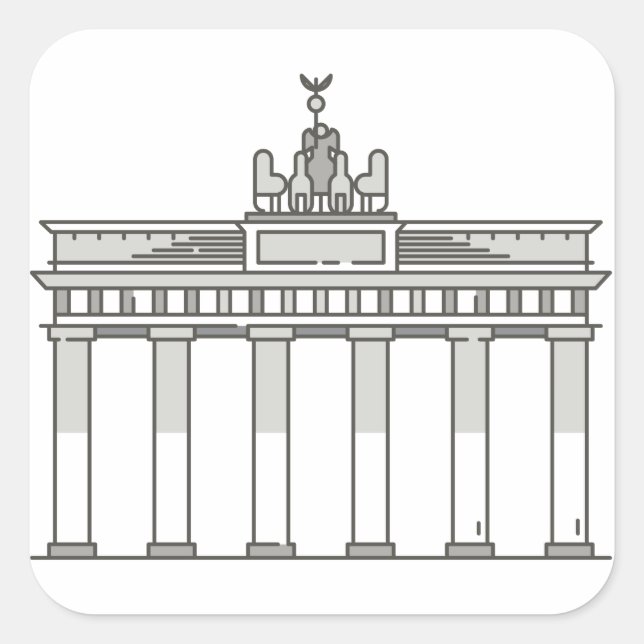 Brandenburg Gate World Landmark Square Sticker (Front)