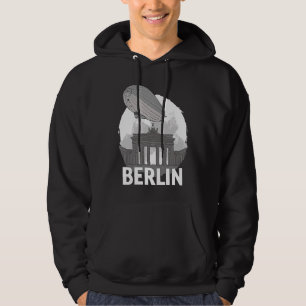 Brandenburger Tor Berlin Germany Silhouette Outlin Hoodie