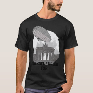 Brandenburger Tor Berlin Germany Silhouette Outlin T-Shirt