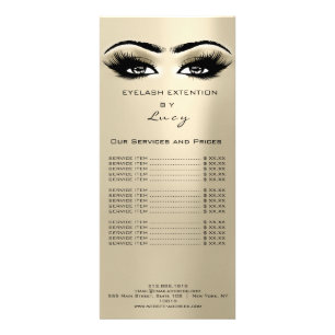 Branding Price List Lashes Extension Ivory Eyes Rack Card