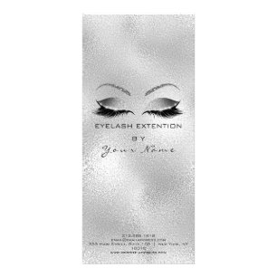 Branding Price List Lashes Extention Grey Makeup Rack Card